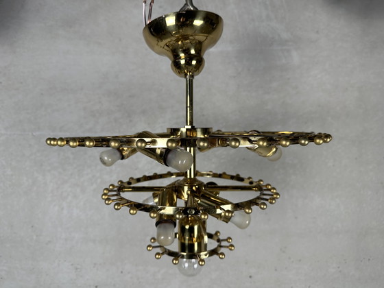 Image 1 of Vintage Hollywood Regency 'triedri' hanging lamp
