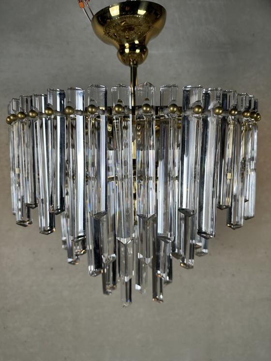 Image 1 of Vintage Hollywood Regency 'triedri' hanging lamp