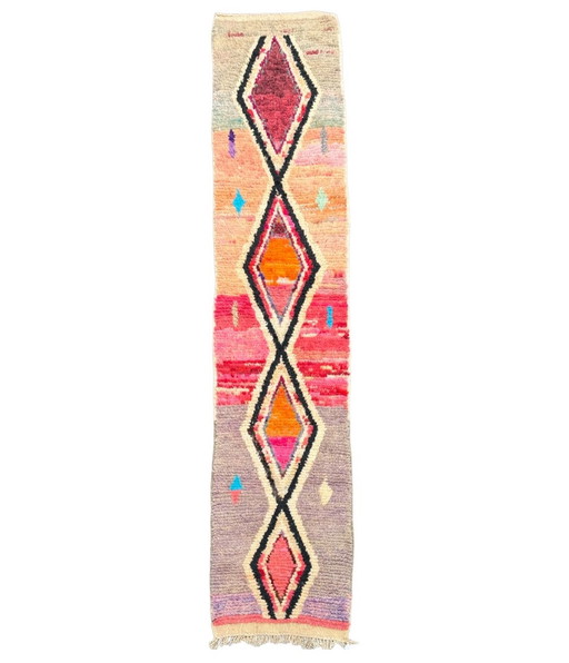 Contemporary Boho Berber Moroccan Runner Rug