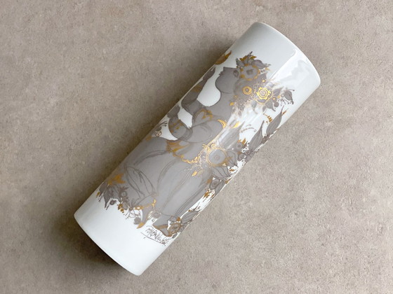 Image 1 of Vaso XL scandinavo vintage Björn Wiinblad Sammuramat, Rosenthal, decoro oro