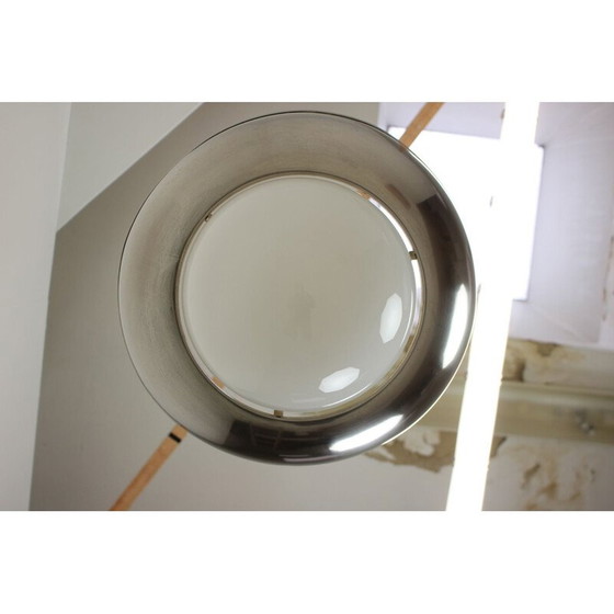 Image 1 of Vintage art deco metal and glass pendant lamp, Czechoslovakia 1930