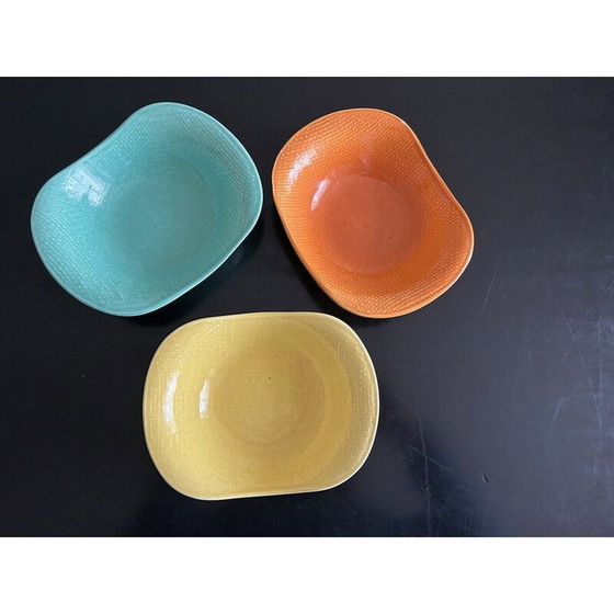 Image 1 of Set of 3 vintage Deauville bowls for Manufacture de Salins, 1950