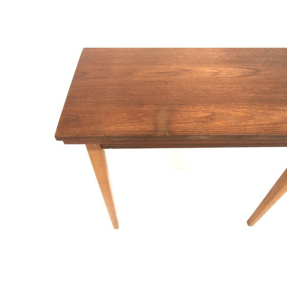 Image 1 of Vintage "portfolio" extendable dining table in teak and beech, Denmark 1960