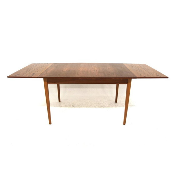 Image 1 of Vintage "portfolio" extendable dining table in teak and beech, Denmark 1960