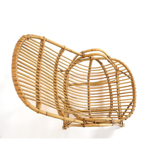 Image 1 of Vintage rattan armchair with armrest, 1960-1970