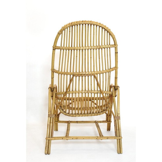 Image 1 of Vintage rattan armchair with armrest, 1960-1970