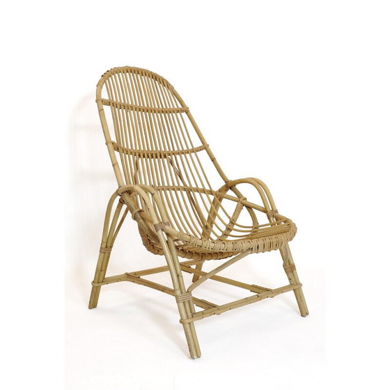 Image 1 of Vintage rattan armchair with armrest, 1960-1970