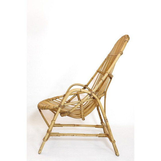 Image 1 of Vintage rattan armchair with armrest, 1960-1970
