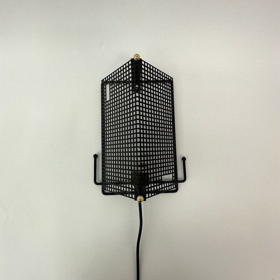 Image 1 of Mid century perforated metal wall lamp by Tjerk Reijenga for Pilastro, 1950s