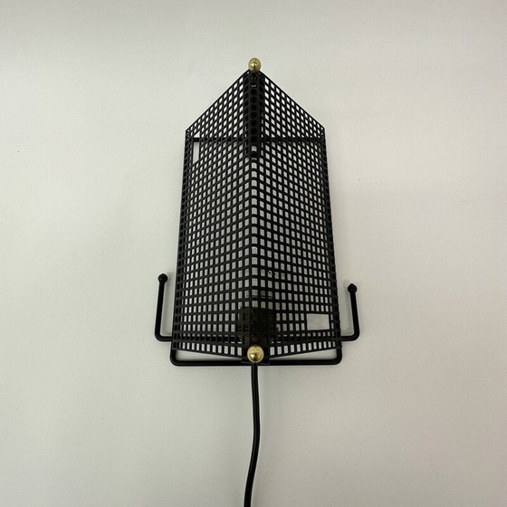 Image 1 of Mid century perforated metal wall lamp by Tjerk Reijenga for Pilastro, 1950s