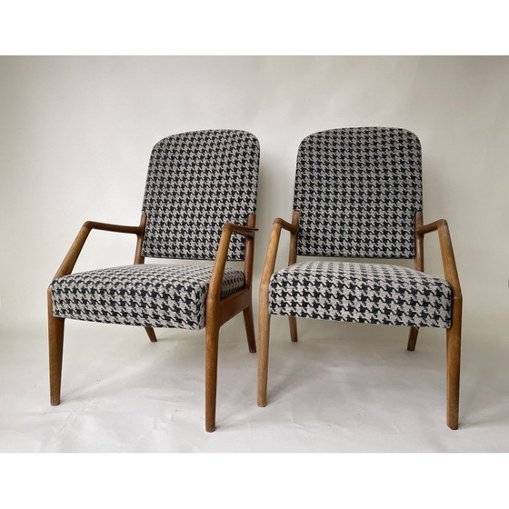 Image 1 of Pair of vintage wooden armchairs, Denmark 1970