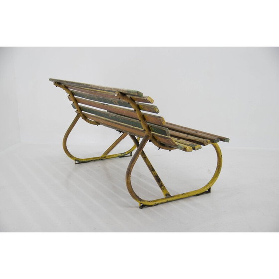 Image 1 of Vintage wood and iron bench, 1920s