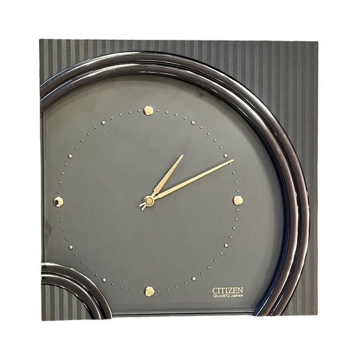 Nice Hollywood Regency Citizen Wall Clock, Made In Japan, 1980S.