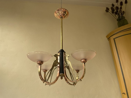 Pendant lamp Art Deco Les Pheasants French