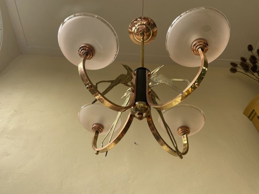 Pendant lamp Art Deco Les Pheasants French