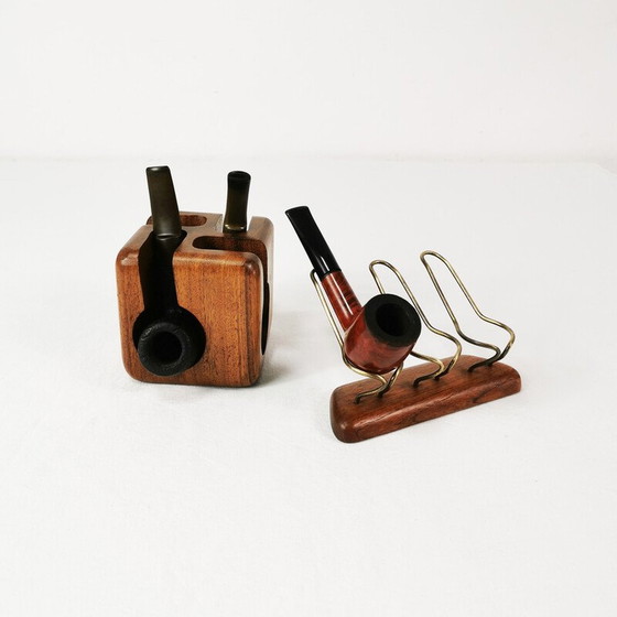 Image 1 of Vintage teak pipe stands, Sweden 1960