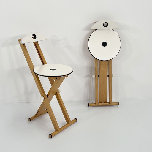 Pair Of Folding Chairs From Enolinea, 1980S