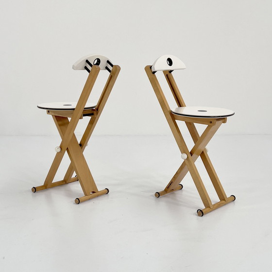 Image 1 of Pair Of Folding Chairs From Enolinea, 1980S