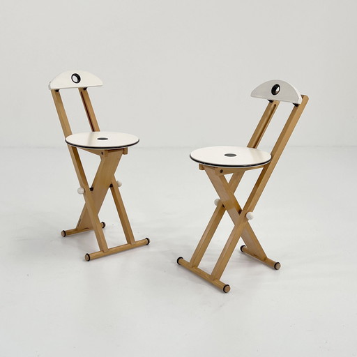 Pair Of Folding Chairs From Enolinea, 1980S