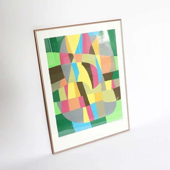 Image 1 of Colorful Silkscreen Artwork Signed Bjarne Nielsen