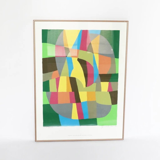 Colorful Silkscreen Artwork Signed Bjarne Nielsen