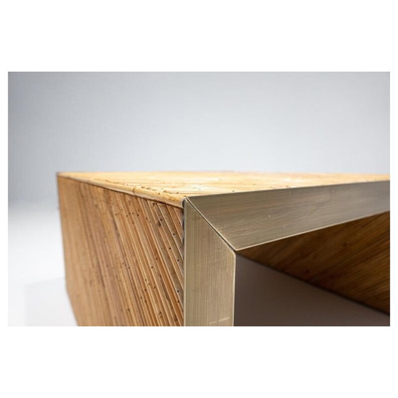 Image 1 of Vintage bamboo and brass coffee table, Italy