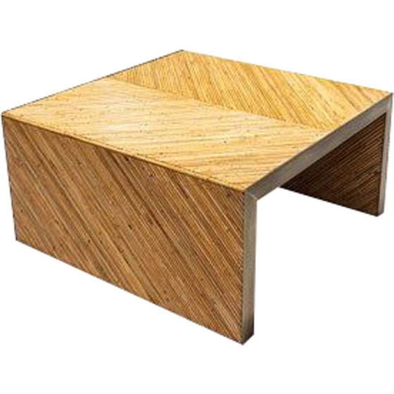 Image 1 of Vintage bamboo and brass coffee table, Italy