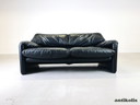 Divano Cassina Maralunga 2 posti Mid Century Vico Magistretti in pelle