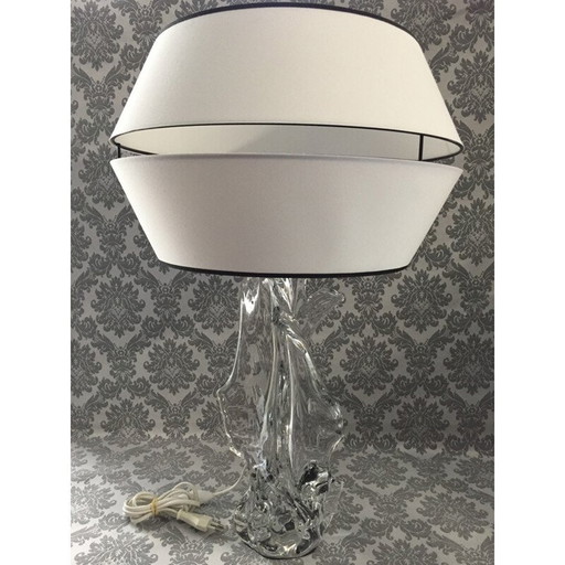 Vintage bubble crystal desk lamp by Robert Schneider, France 1950