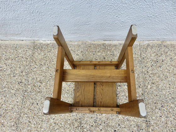 Image 1 of Pair Of Solid Pine Stools, France, 1960