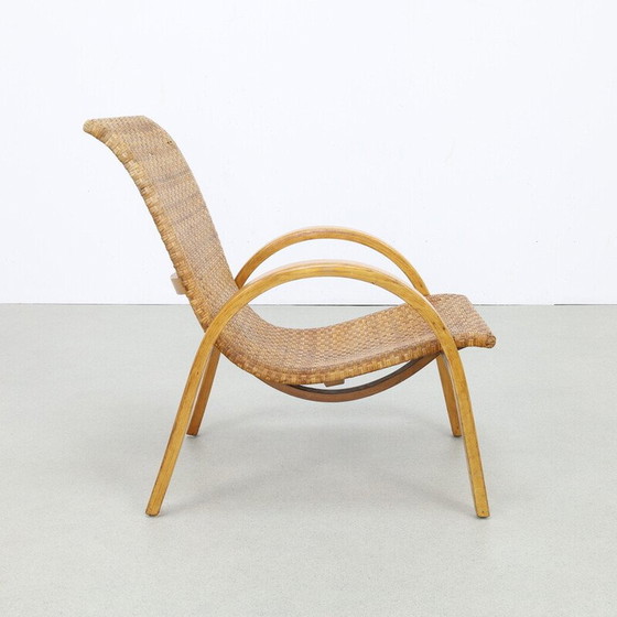 Image 1 of Vintage armchair in cane and wood, 1960