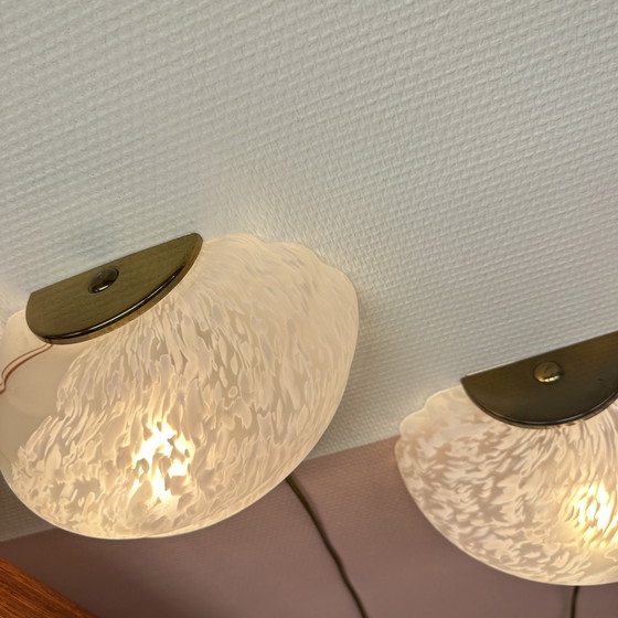 Image 1 of Set Of Italian Wall Lights With Shell Pattern