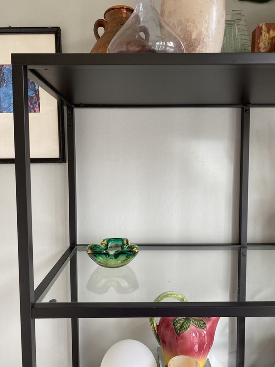 Image 1 of Ciotola vintage in vetro di Murano dalla forma organica nei toni del verde