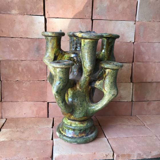 Image 1 of Tamegroute Pottery Candlestick