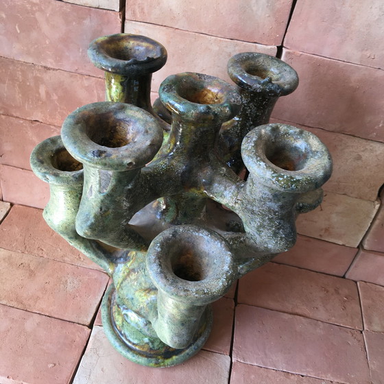 Image 1 of Tamegroute Pottery Candlestick