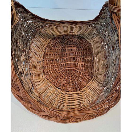 Image 1 of Vintage rattan firewood holder, 1970