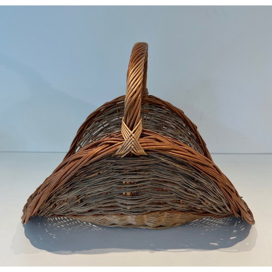 Image 1 of Vintage rattan firewood holder, 1970