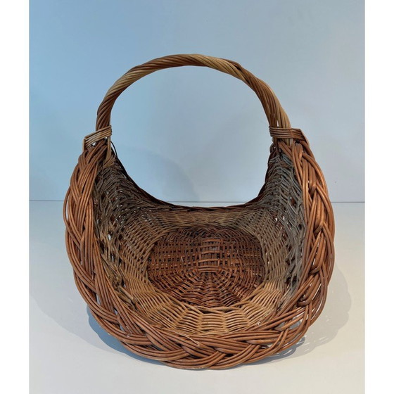 Image 1 of Vintage rattan firewood holder, 1970