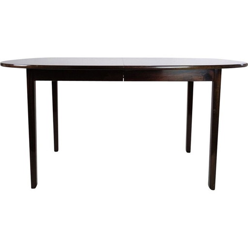 Vintage dark mahogany dining table by Ole Wancher for P. Jeppesen