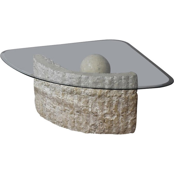 Image 1 of Vintage travertine stone coffee table by Magnussen Ponte, 1980s