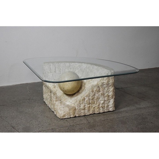 Image 1 of Vintage travertine stone coffee table by Magnussen Ponte, 1980s