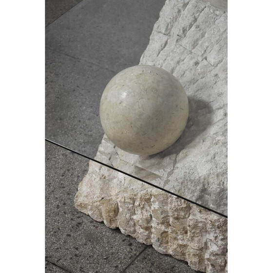 Image 1 of Vintage travertine stone coffee table by Magnussen Ponte, 1980s