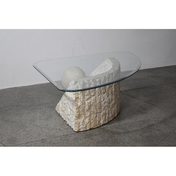 Image 1 of Vintage travertine stone coffee table by Magnussen Ponte, 1980s
