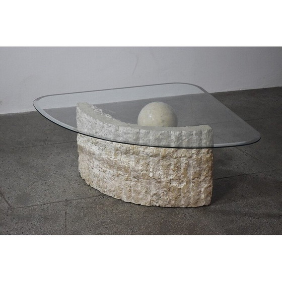 Image 1 of Vintage travertine stone coffee table by Magnussen Ponte, 1980s