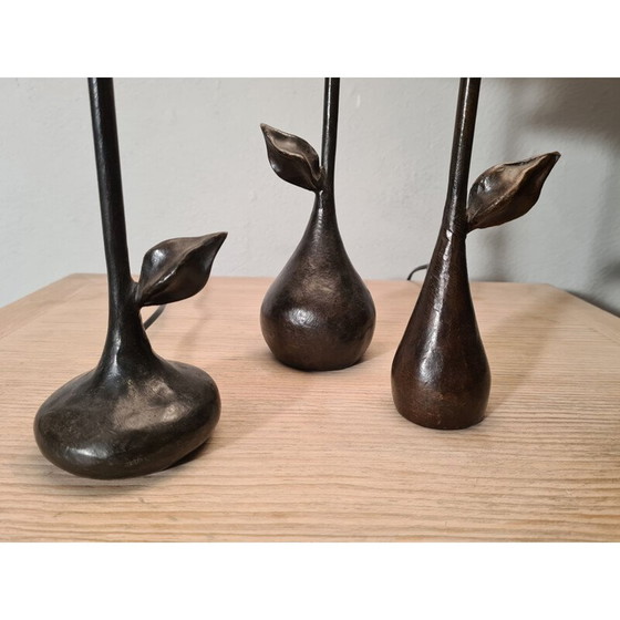 Image 1 of Set di 3 lampade vintage in bronzo di Augustin Granet per Objet Insolite, 1990