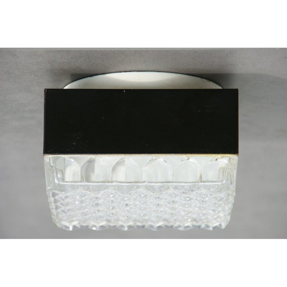 Image 1 of Vintage square glass ceiling light, 1960