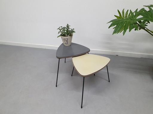 1950s Side Tables. Vintage Mimi Set/Triangle Tables.