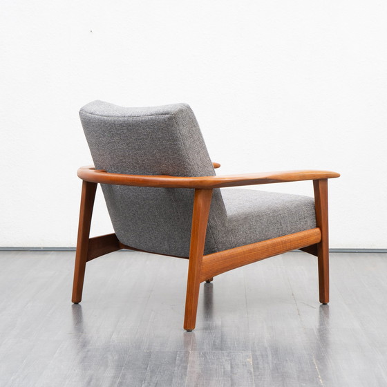 Image 1 of 1960s teak Armchairs, organic, newly upholstered and reupholstered