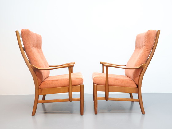 Image 1 of Set of 2 armchairs Farstrup Møbler new upholstery rib