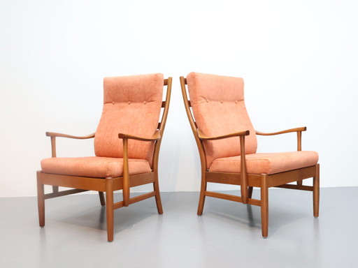 Set of 2 armchairs Farstrup Møbler new upholstery rib